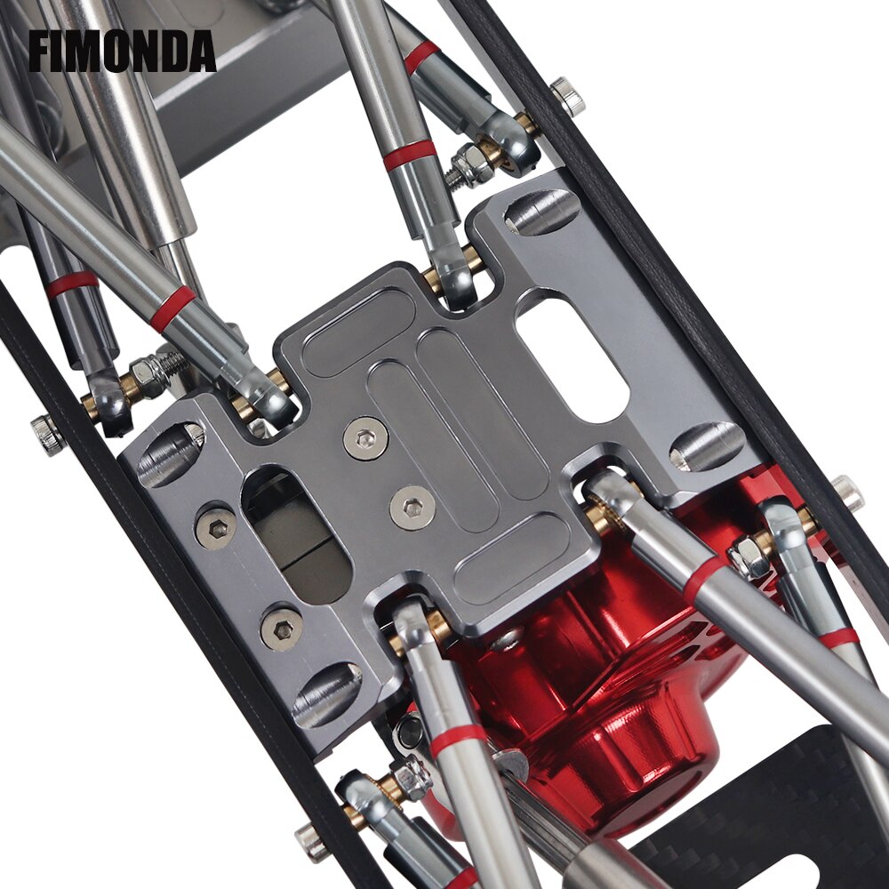 FIMONDA 1/10 RC Crawler Chassis In Metallo Kit di 313 millimetri 12.3 "Passo con di Trasmissione In Metallo di Alluminio Asse Telaio In Fibra di Carbonio ferroviario