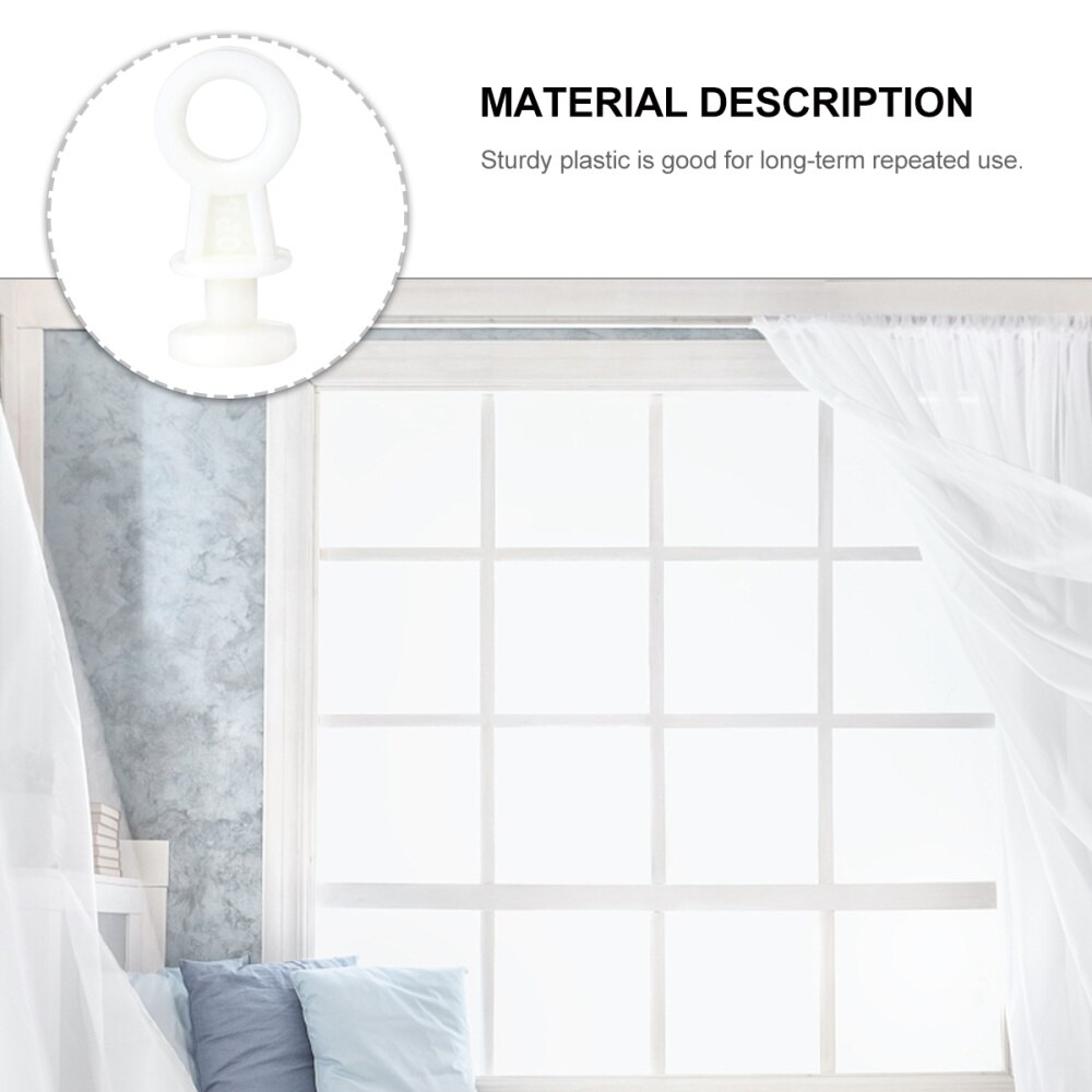 50 PCS Rod Rollers Curtain Rail Track Wheels for Window Door Shower Curtains (Beige)