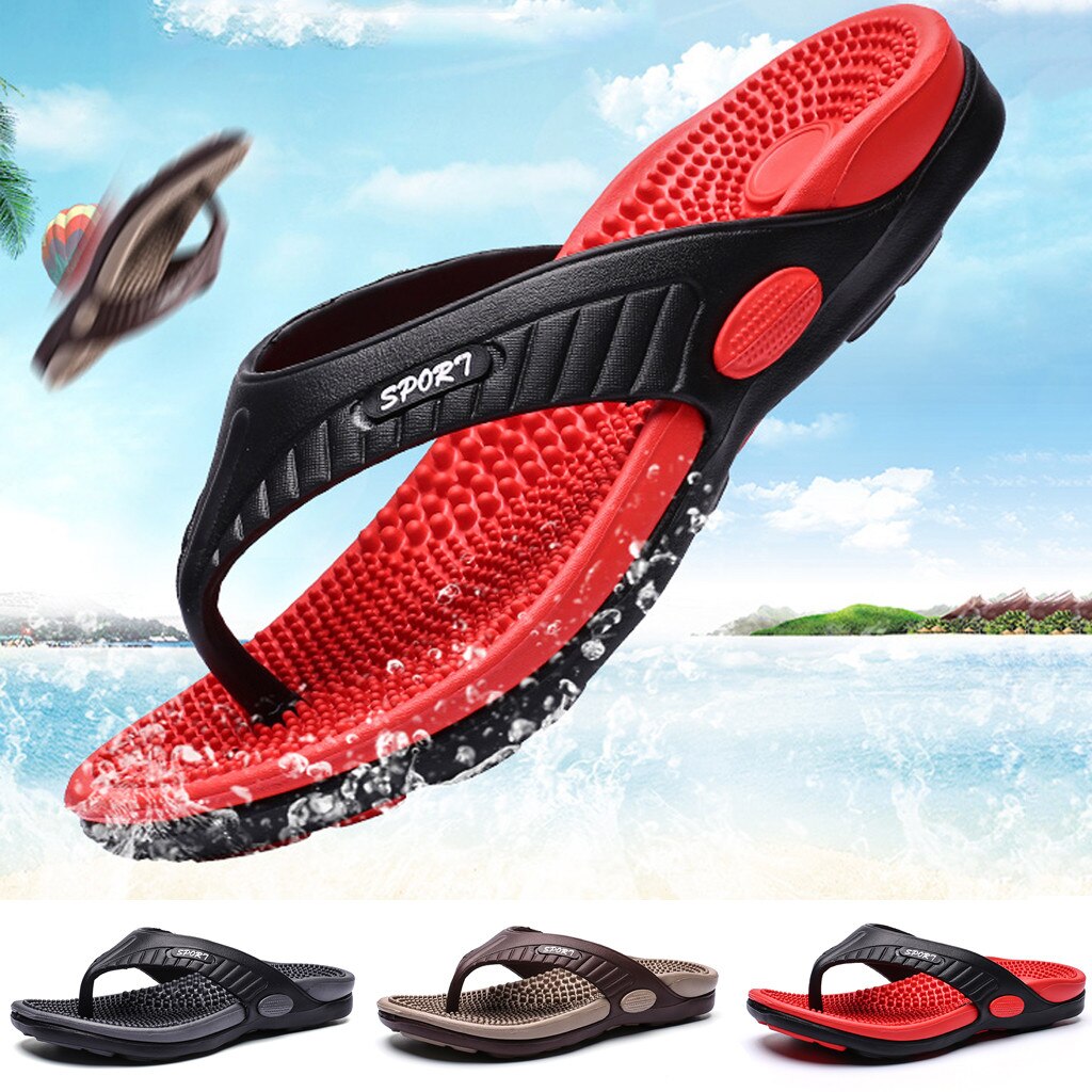 Summer Beach Flip Flops Men Shoes Non-slip Beach Slipper For Men Large Size Breathable Flats Slipper Men Shoes
