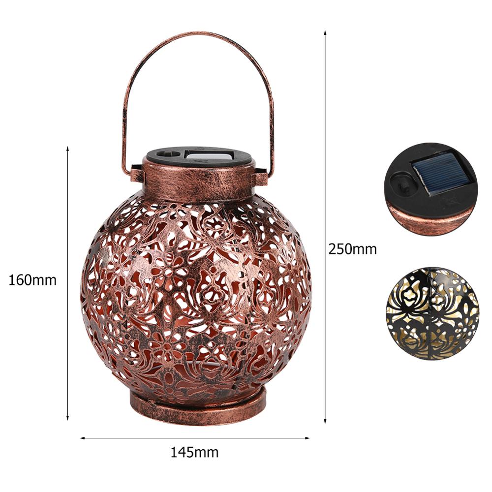 LED Solar Projection Lamp Flower Lantern Hanging Outdoor Garden Lights Metal Waterproof Table Lamp Home Decoration