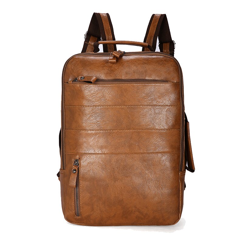 bolso Casual de para hombre, mochila impermeable para hombre y mujer, mochila de cuero PU de para viajes, mochila para ordenador portátil