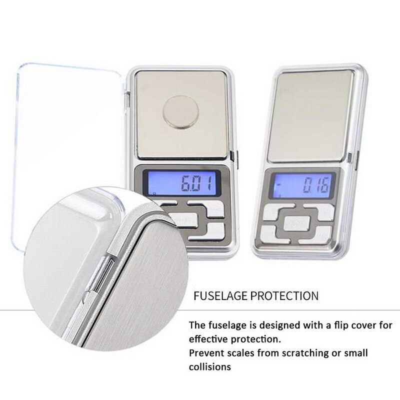 Electronic Digital Pocket Scale Jewelry Scale with LCD Precision Backlight Display Weighing Scale Backlight Scales for Kitchen