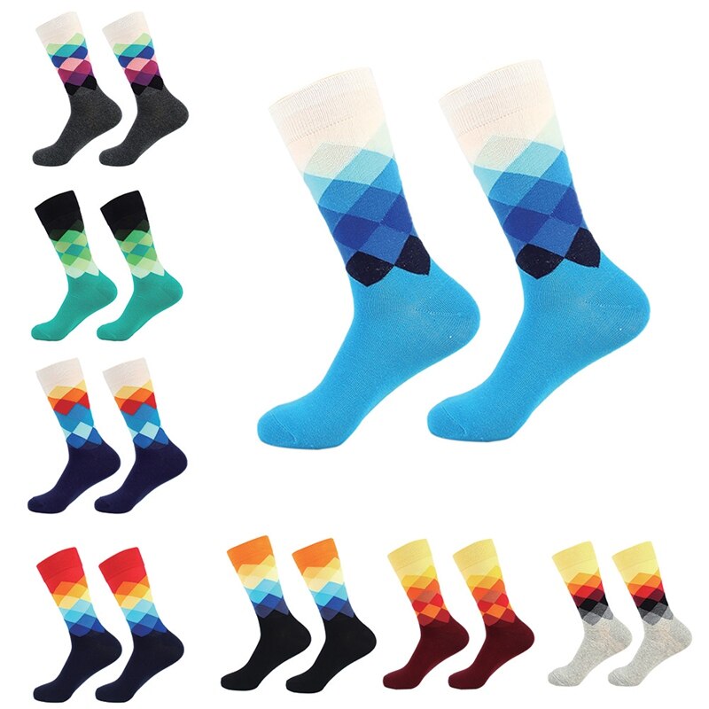 Unisex Sport Socks Gradient Color Style Compression Socks Casual Printed Cotton Blend Dress Long Business Socks1.