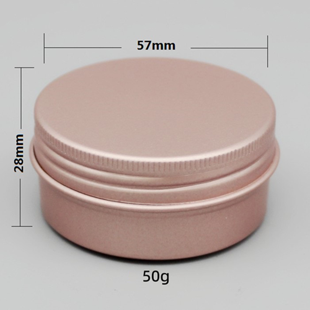 5/10/15/20/30/50/60g Rose Gold Round Empty Aluminum Box Lids Silvery Tin Cans Round Metal Box Empty Ceam Jar Cosmetic Containers: Plastic / MULTI