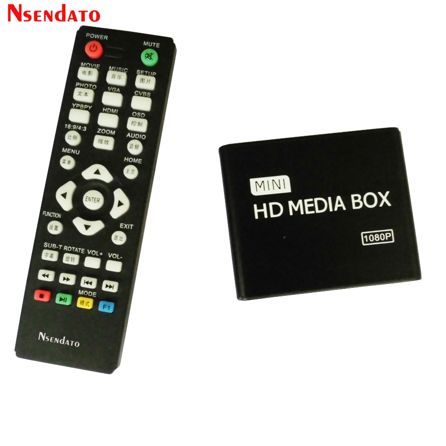 Mini reproductor Multimedia HD 1080P, Full HD, USB, vídeo, HDD, Mediaplayer, compatible con MKV/SD/USB/MMC/AV/Yprpb