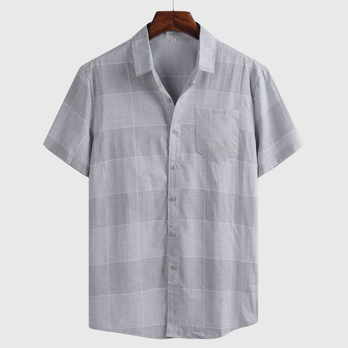 Summer Men's Plaid Short-sleeved Shirt Casual Clothing Plus Size Camisas Para Hombre: S