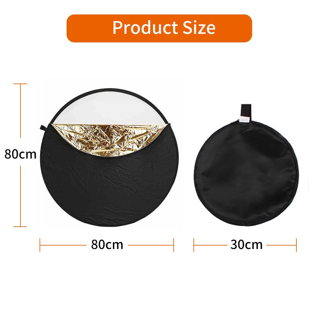 60/80/110cm 5 In 1 Reflector Collapsible Photography Light reflective screen for Studio Multi Photo Disc Diffuers acessorio