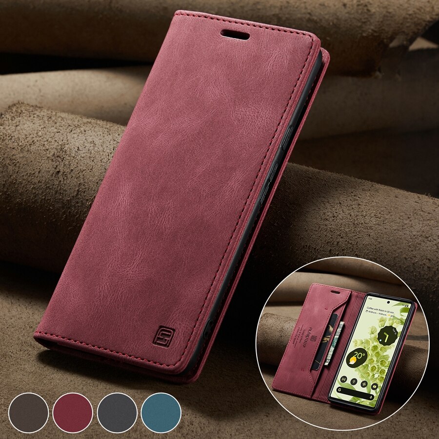 Wallet Magnetic Flip Leather Case For Google Pixel 6 Google Pixel 6 Pro Anti-theft Brush Google Pixel 6 Pro Anti Phone Case