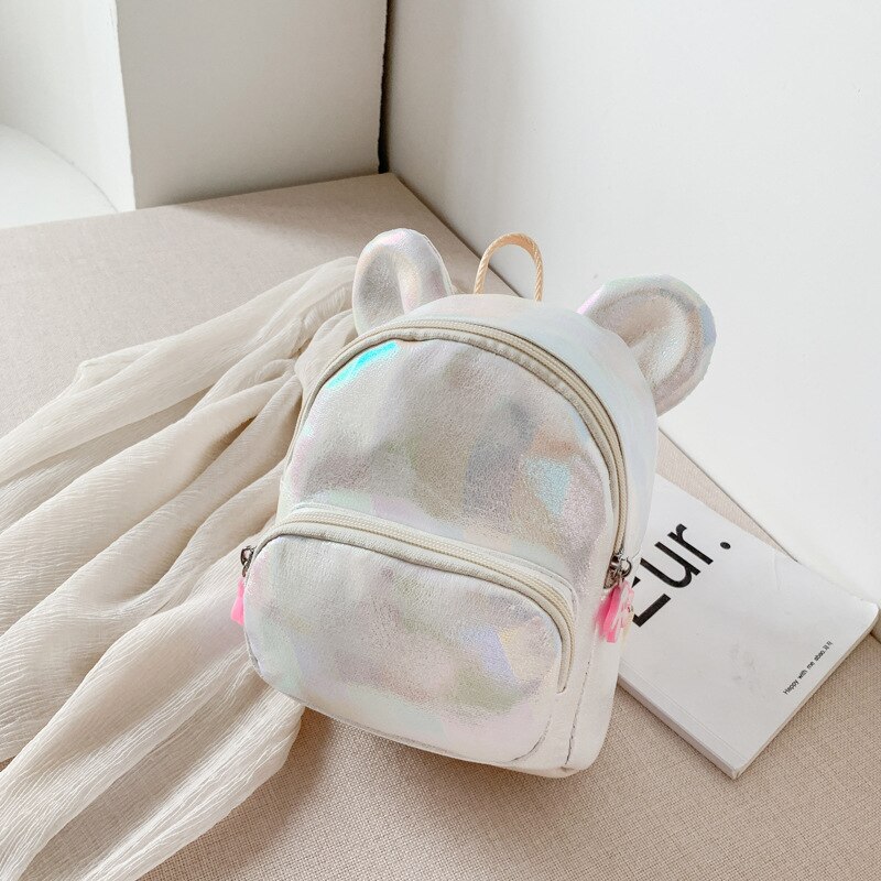 kids Girls backpack peach heart female bag female cartoon cute children rabbit Korean backpack student schoolbag: Bear white