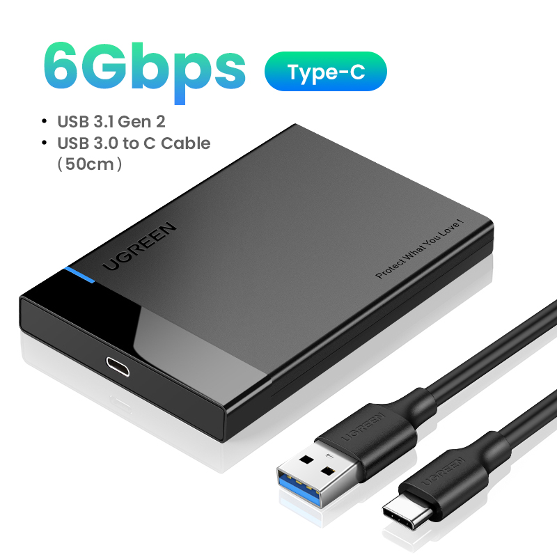 UGREEN-Adapter do dysku zewnętrznego HD HDD SSD, Case 2.5 SATA do USB 3.0, do typu C 3.1, zewnętrzny: Pomarańczowy