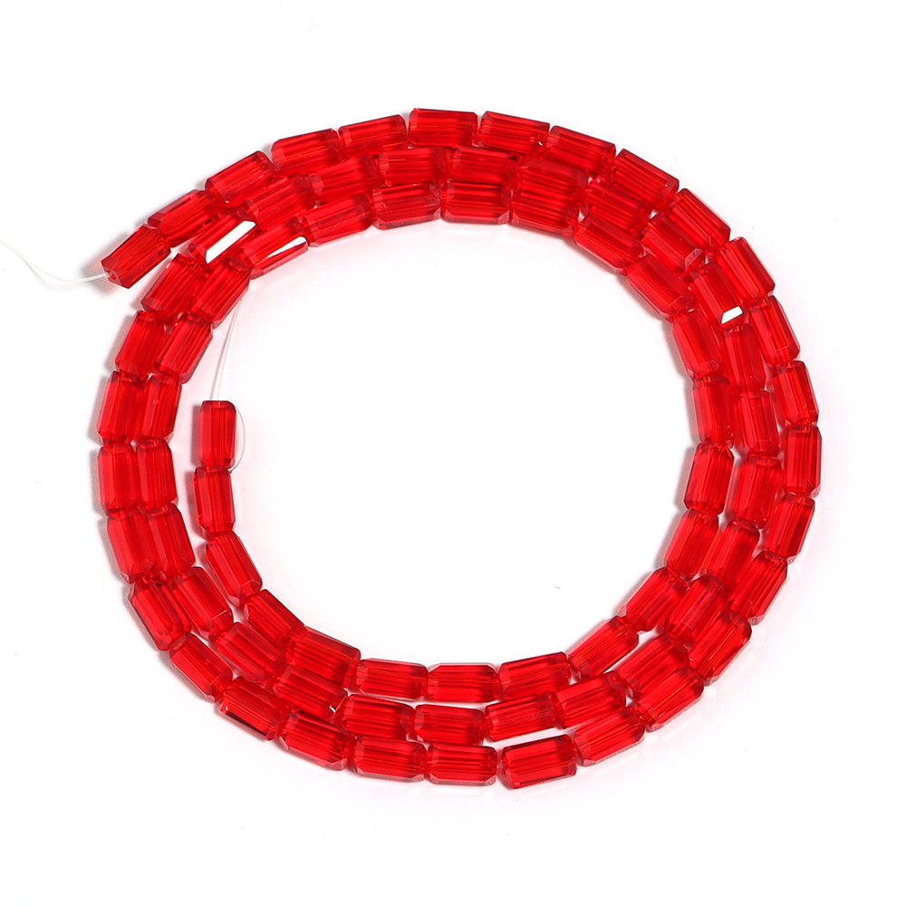 1 hebra de cuentas de cristal rectangulares, cuentas sueltas coloridas para fabricación de joyería, pulseras DIY, accesorios para collares hechos a mano: S / Azul marino