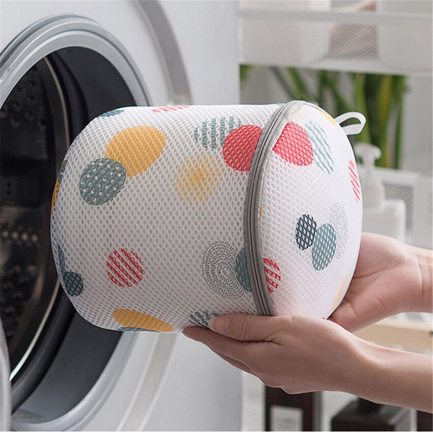 1PC Folding Washing Machine Laundry Bag Zipper Washing Mesh Bags Household Cleaning Bra Socks Underwear Clothes Laundry Pockets