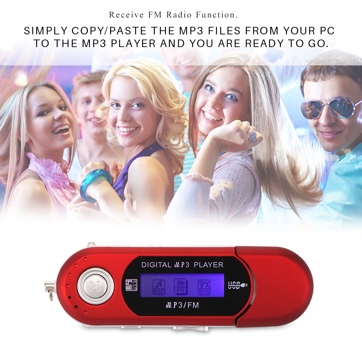 Tragbare Mini MP3 LCD Anzeige Digital USB Stock Musik MP3 Spieler Unterstützung TF Kapazität Max 32g FM Radio Unterstützung für