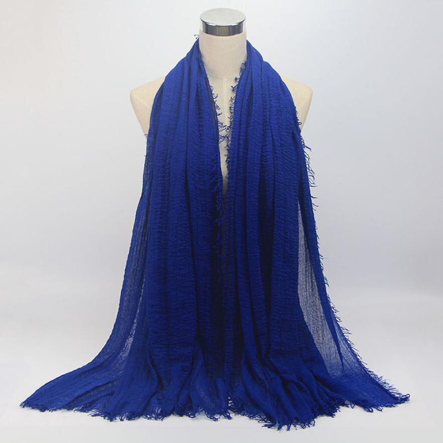 Premium Viscose Maxi Crinkle Cloud Hijab Scarf Shawl Soft Islam Muslim Women Lady Sales #J05