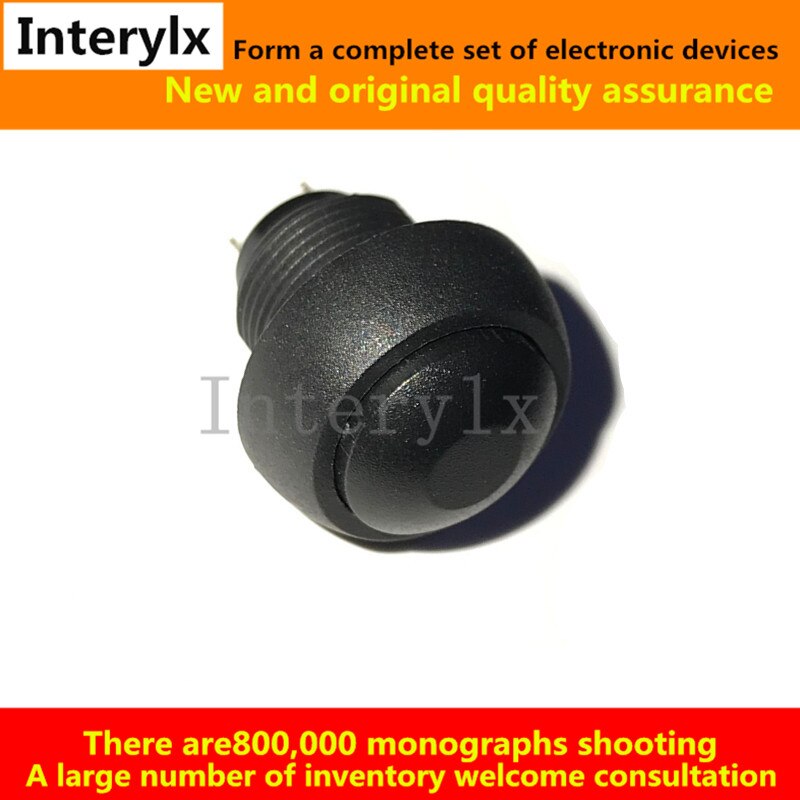 5pcs PBS-33B small waterproof button switch 12 mm round unlocked since the reset switch button switch: BLACK