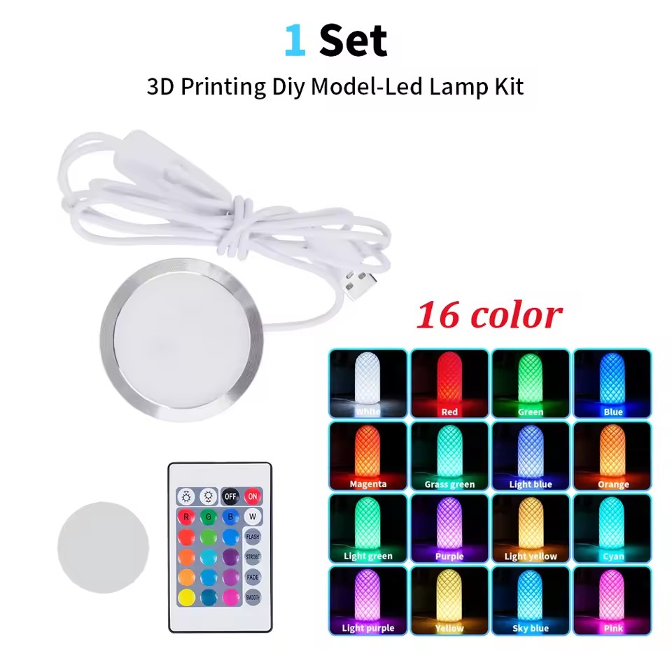3D Printer LED Lamp Kit 001,For Bambu lab A1/A1mini/P1S/P1P/X1C Makerworld Maker's Supply Hardware kit 5V USB Powered,Warm Light: 1.6mm / Blue
