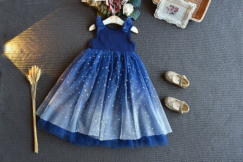 2-6Years Zomer Kleding Peuter Jurken Voor Baby Meisjes Kant Mesh Mouwloze Prinses Feestjurk Kinderen Kleding 1898