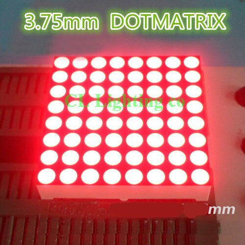 10Pcs/lot 8*8 Dots Red Light LEDs Dot Matrix Display 3.75mm digital display Row Common cathode
