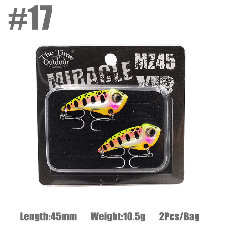 2 pièces/boîte le temps métal Vib MZ45 naufrage Vib lame leurre pêche artificielle Wobbler Vibration appâts pour brochet bar truite poisson