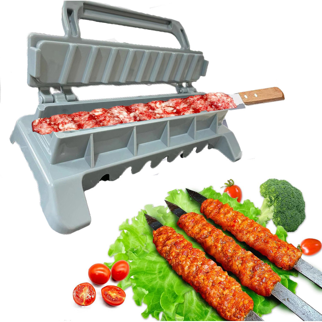 50 cm breite, flache Edelstahl-Grillspieße mit Holzgriff, Schasch, Kebab, türkische persische grillen, Koubideh, iranisch, brasilianisch, europäisch