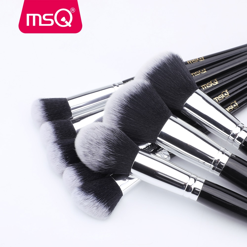 Msq 29 stuks make-up kwastenset synthetisch haar foundation poeder blush eyeliner cosmetica met zwarte heuptas