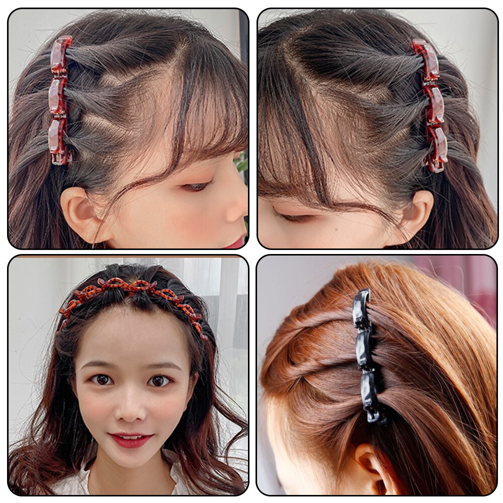 Dobbelt pandehår frisure hårnål pandebånd koreanske flettede pandebånd til kvinder multi-lags twist fletning pandebånd hår værktøjer