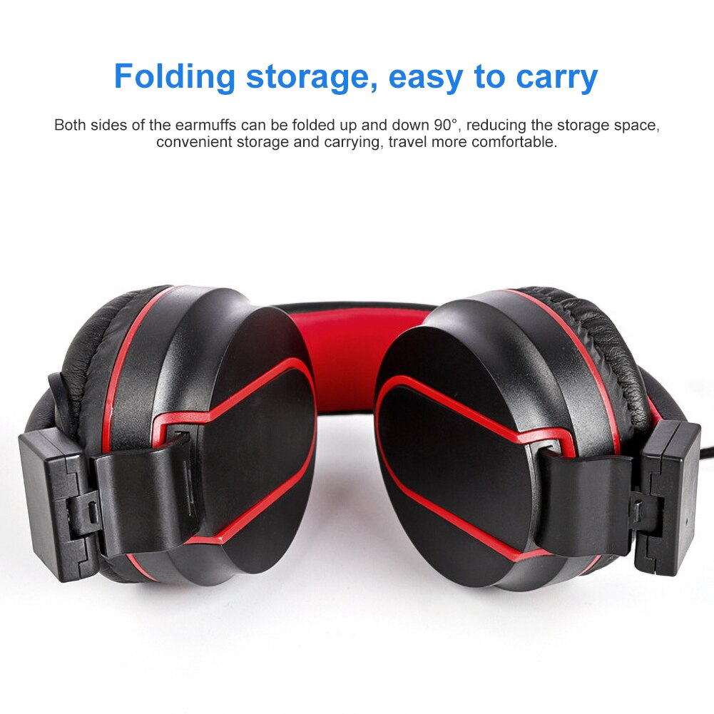 Wired Foldable Portable HiFi Stereo Headphone Heavy Bass Gaming Headset Adjustable Earphones with Mic music headset FM Earphone