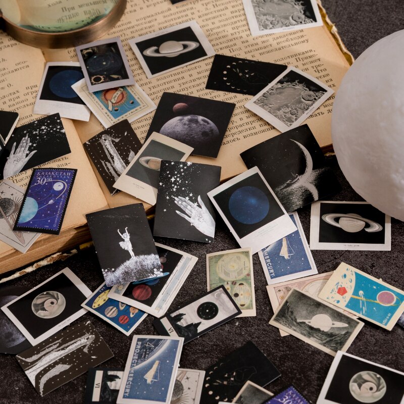 Journamm 46pcs/box Ins Star Series Mini Boxed Sticker Decor Ablum Diary DIY Scrapbooking Collage Junk Journal Stationery Sticker