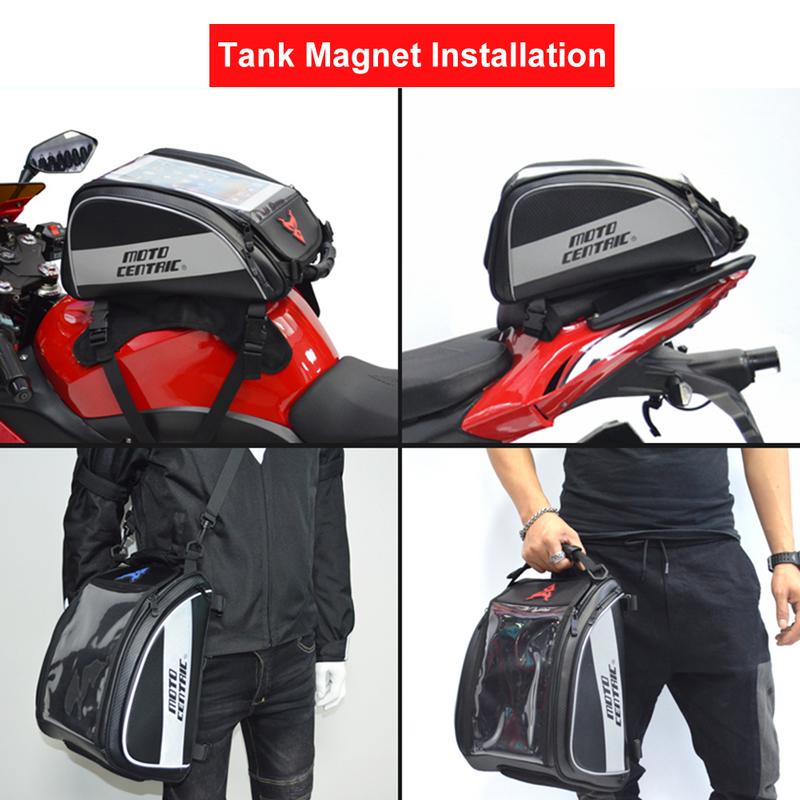 Motorcykel berøringsskærm tank taske høj kapacitet hjelm opbevaringspose motocross rytter rygsæk bagsæde taske bærbar håndtaske