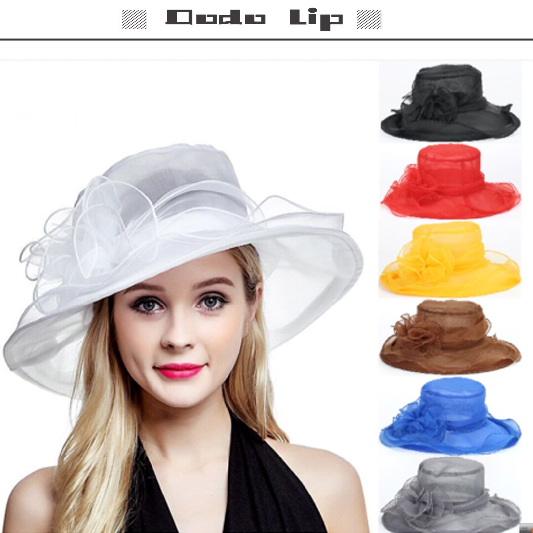 Elegante Dames Hoed Organza Hoed Bruids Hoed Mesh Hoed Party Gelegenheid Hoed Bruiloft Buiten Voor Jurk Vrouwen Zonnehoed cap Voor Vrouwen