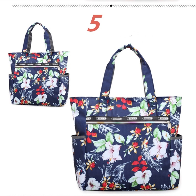 Bolso grande con estampado Floral para mujer, bandolera, bolso de estilo Hobo: E