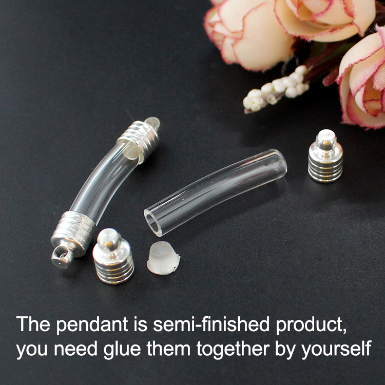 8PCS 8MM Glass Tube Vial Pendant Bracelet Name on Rice DIY Bracelets Wishing Glass Bottle Jewelry Finding