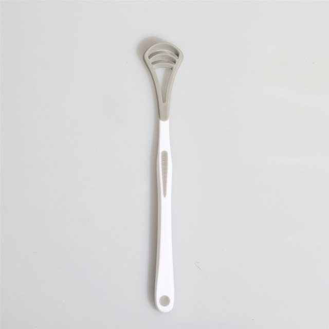 Raspador de lengua de silicona, limpiador de lengua, elimina la talitosis, recubrimiento de la lengua, Cuidado Oral, cepillo rascador de lengua para mantener la respiración fresca: Grey