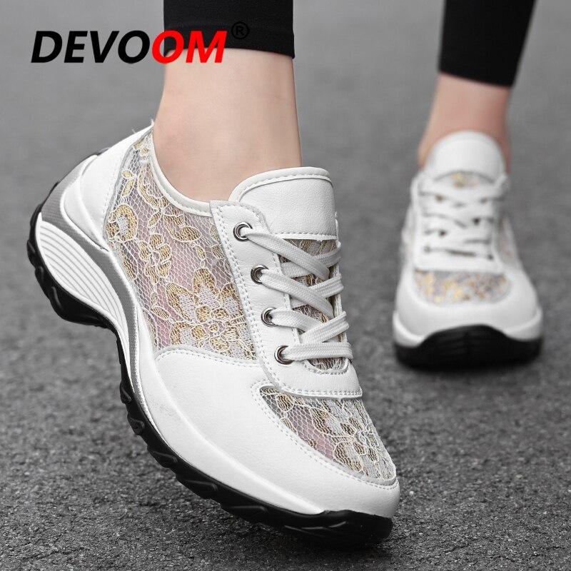 Summer Women Slimming Fitness Shoes Swing Sport Shoes Women Platform Toning Shoes Woman Breathable Mesh Sneakers Women 40