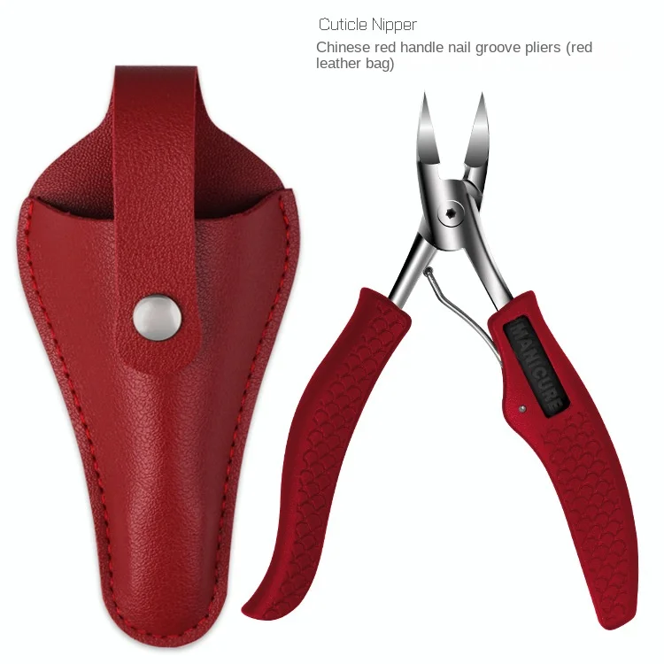 Cortauñas para pies, cortaúñas profesionales gruesas encarnadas para hombres y personas mayores, cortaúñas para pedicura, cortadores de uñas, herramientas para uñas: Rojo
