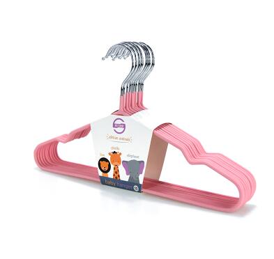 10 stuks/partij plastic hangers voor kledingrek (volwassenen en kinderen): 30cm roze