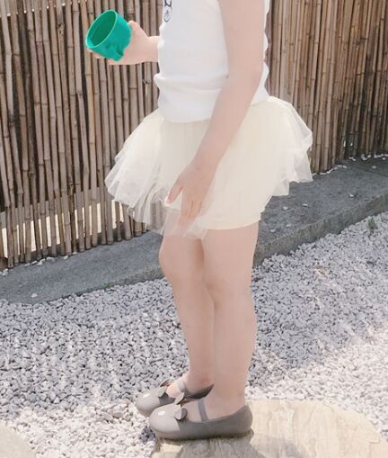 Culottes bouffantes d&#39;été pour bébés filles, pantalons courts de princesse, à volants, en maille, en coton, couvre-couche pour nourrissons: Beige / 3T