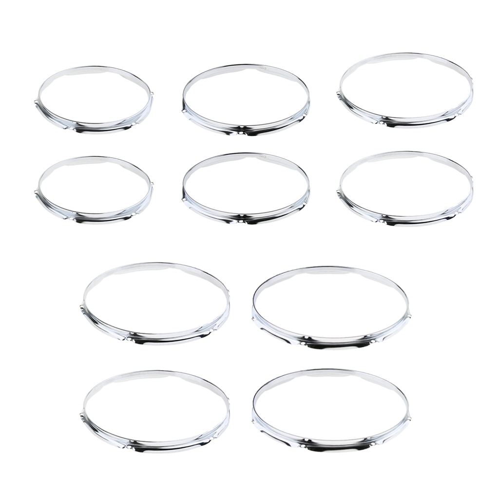 1 Pair Die Cast Tom-Tom Drum Hoop Ring Rim 1.2mm Thick Silver for Drummer
