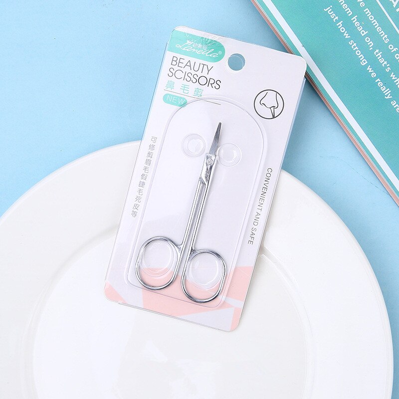Stainless Steel Makeup Scissors Eyebrow Scissor Eyelashes Nose Hair Trimmer Manicure Facial Trimming Tweezer Makeup Tool: A