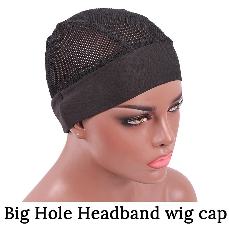 Nunify Wig Net Cap Weaving Caps For Making Headband Wig Black Adjustable Wave Cap With Wig Grip Headband 6Pcs/Lot: big hole 6pcs