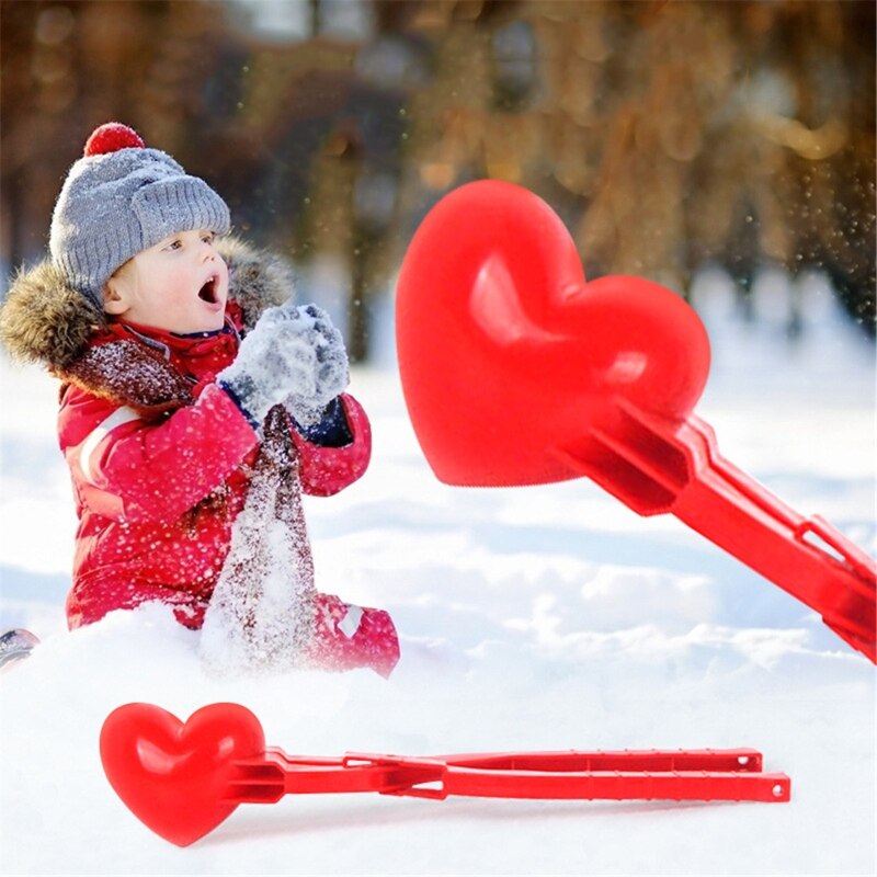 Hartvorm Sneeuw Sneeuwbal Maker Clip Maker Sneeuw Zand Mold Tool Winter Kids Kinderen Pop Speelgoed Voor Kinderen Meisje Jongen
