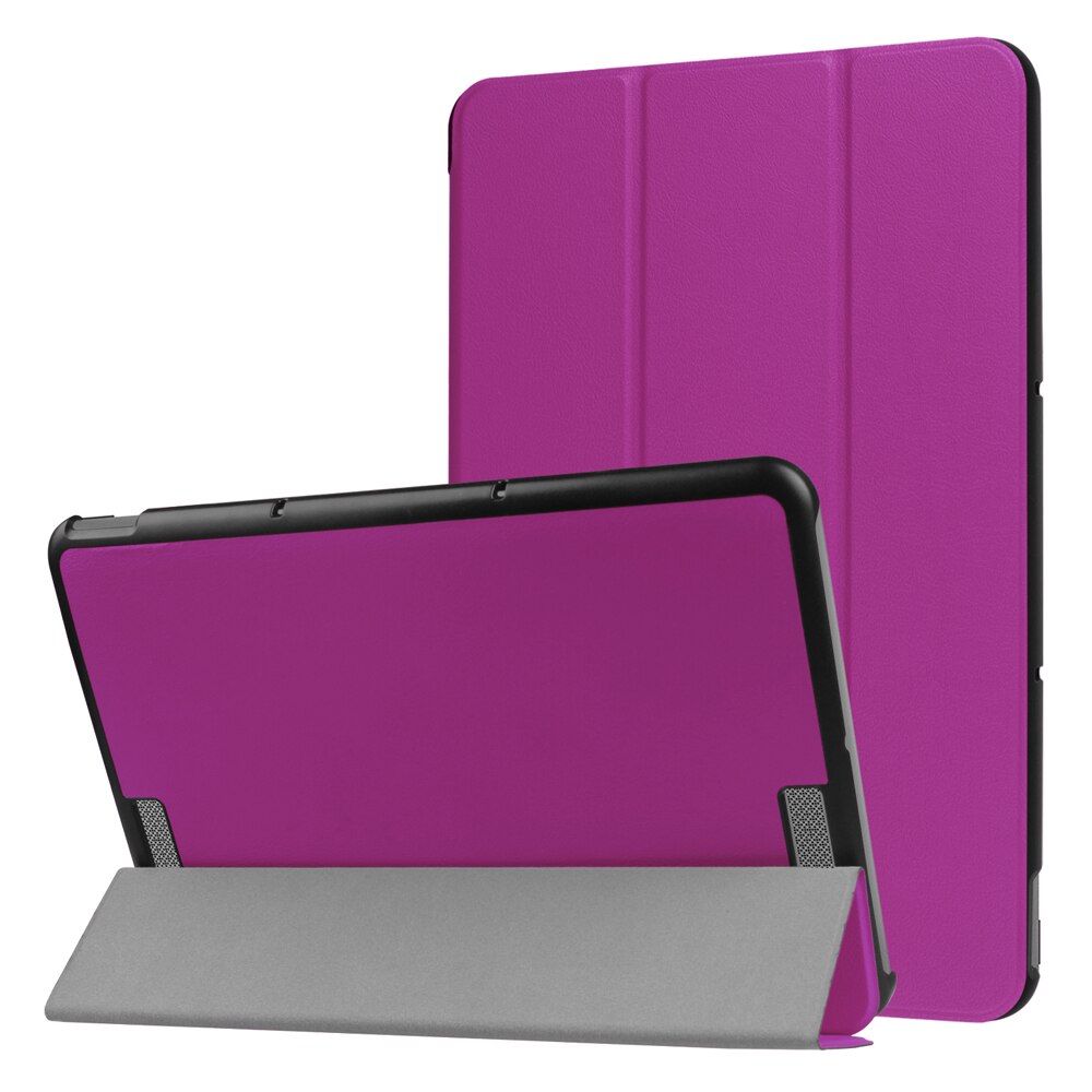 Case Voor Asus Transformer Boek T101HA, ultra Slim Tri-Fold Leather Stand Cover Met Auto Wake/Sleep Voor Asus 10.1 ''Release: Purple
