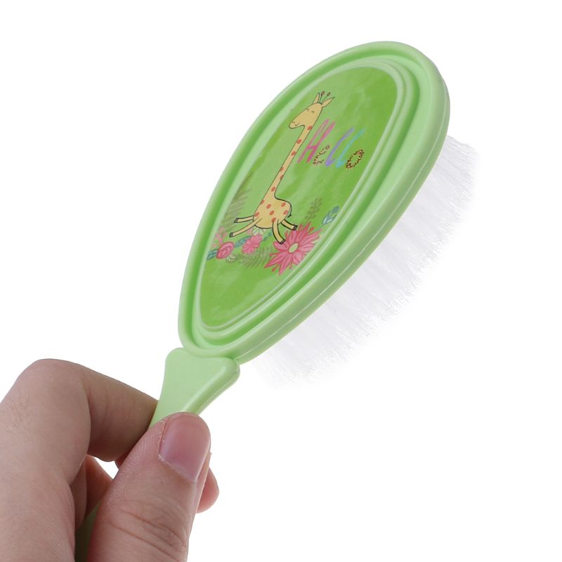 1 Set Baby Comb Brush Nursing Supplies Bathing Washing Hair Soft Bristle Round Tip Safe Head Massage