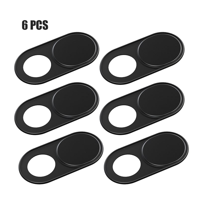 1/3/6 Stck! Webcam Abdeckung Metall Material Telefon Datenschutz Aufkleber Universal- für iPhone iPad Computer Anti Spion Schiebe Kamera Abdeckung: 6 Stück Schwarz