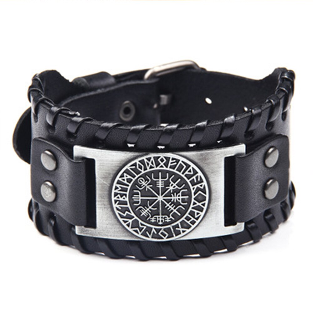 Bracciali da uomo bracciale in pelle spagnola bussola bracciali in pelle nautica accessori a portata di mano