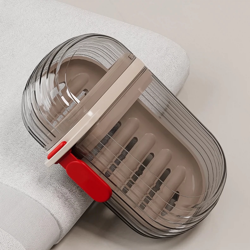 1/3PCS Draagbare Plastic Zeepkoffer voor Reiscontainer Schotel Lade Reizen Zeepbakje met Afvoer Draagbare Zeephouder met Cover