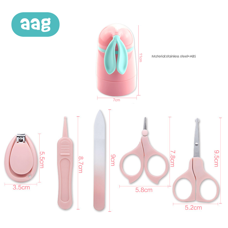AAG 5 pièces/ensemble bébé ongles manucure soins ensemble tondeuse -né Anti-viande ongles ciseaux tondeuses enfant soins de santé Kits de sécurité 10
