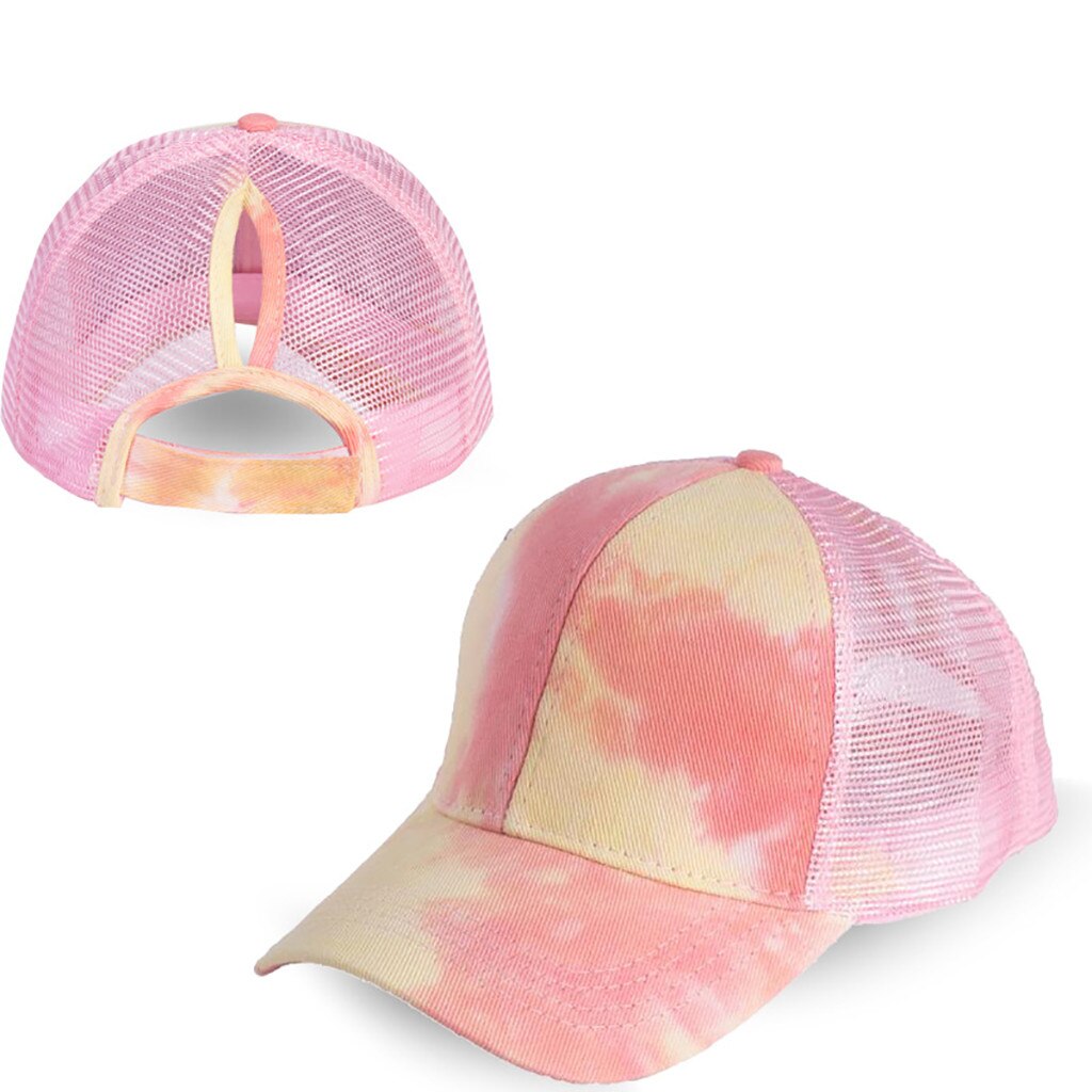 Tie-dye baseballkeps kvinnor baseballhatt andas män kvinnor sommar mesh lastbilshatt hip hop hatt baseballkepsar: Pk