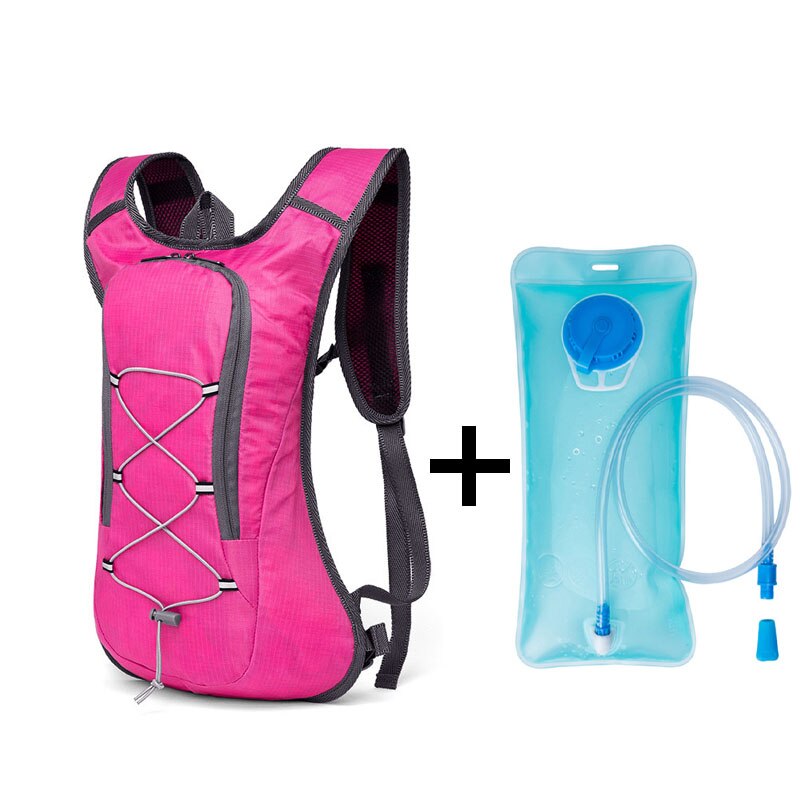 8L Water Bag,Waterproof cycling hydration Backpack for men,Ultralight Sports bladder Rucksack,Breathable camping water backpack: pink with water bag