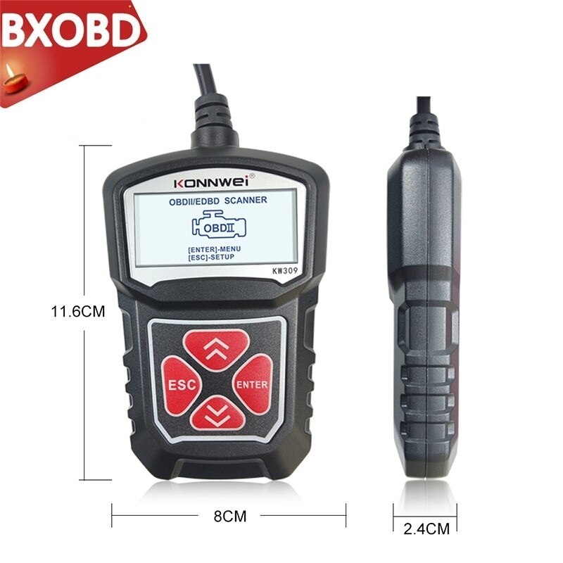 Professionele Auto Code Reader Diagnostic Scan Tool KW309 OBD2 Scanner Automotive Check Engine Licht Gereedschap Multi-Taal